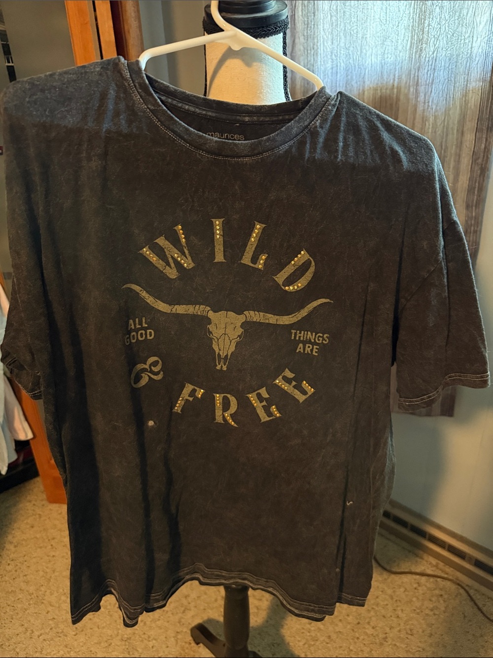 Maurices Black Graphic Tee with Metallic Accents